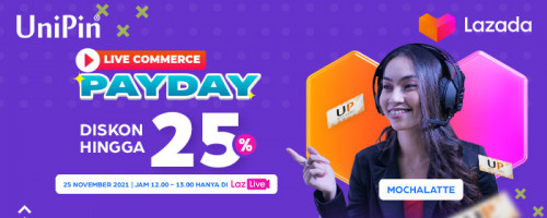 Live Commerce Payday bareng UniPin dan Lazada di LazLive!
